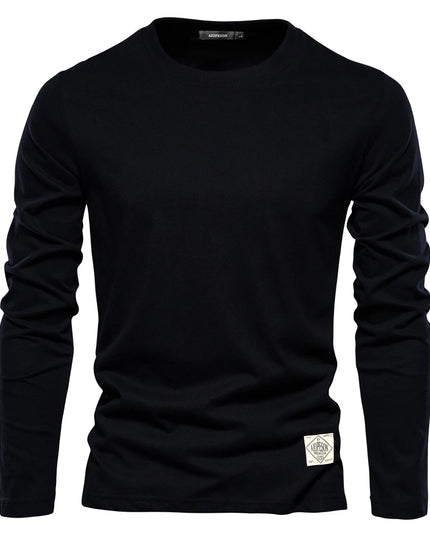 100% Cotton Long Sleeve T-Shirt for Men - Casual Spring Style