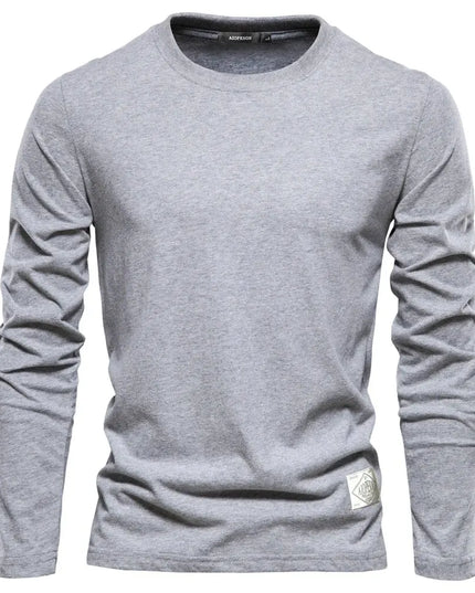 100% Cotton Men's Long Sleeve T-Shirt - Casual Spring Style