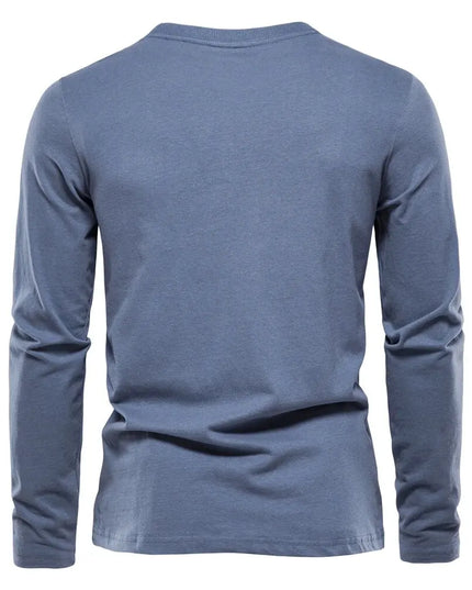 100% Cotton Men's Long Sleeve T-Shirt - Casual Spring Style
