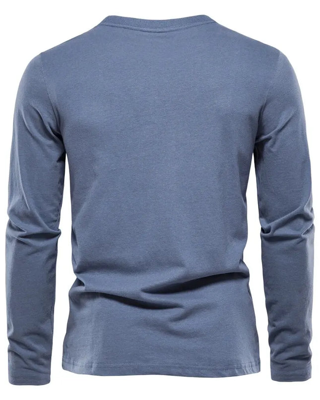 100% Cotton Men's Long Sleeve T-Shirt - Casual Spring Style