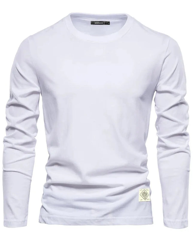 100% Cotton Men's Long Sleeve T-Shirt - Casual Spring Style
