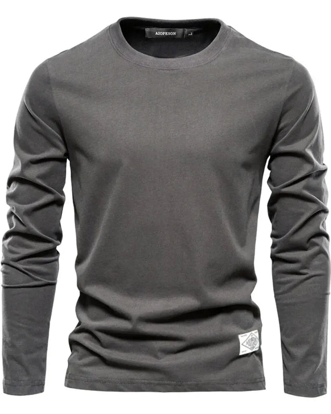 100% Cotton Men's Long Sleeve T-Shirt - Casual Spring Style