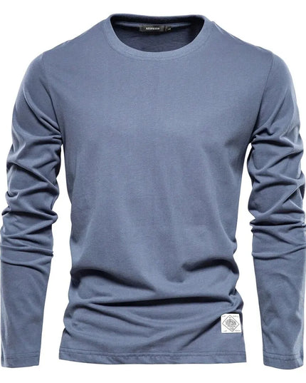 100% Cotton Men's Long Sleeve T-Shirt - Casual Spring Style