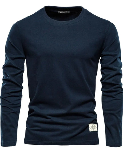 100% Cotton Men's Long Sleeve T-Shirt - Casual Spring Style