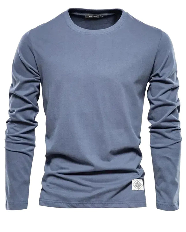 100% Cotton Men's Long Sleeve T-Shirt - Casual Spring Style