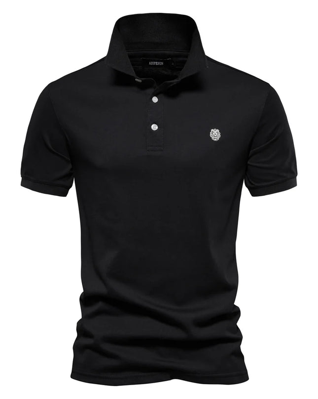 100% Cotton Men's Polo Shirt - Solid Color for Summer