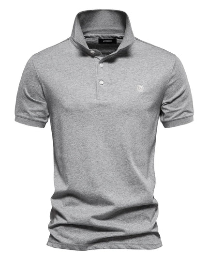 100% Cotton Men's Polo Shirt - Solid Color for Summer
