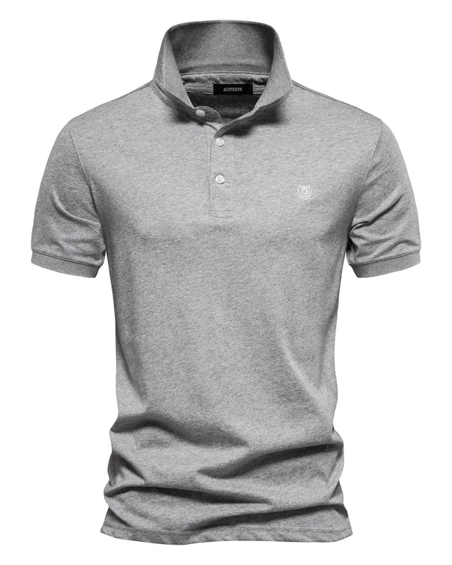 100% Cotton Men's Polo Shirt - Solid Color for Summer