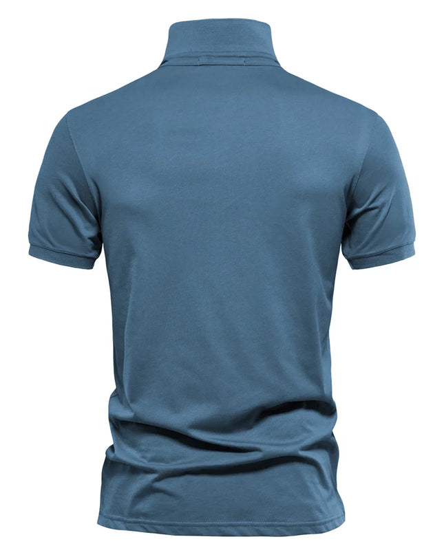 100% Cotton Men's Polo Shirt - Solid Color for Summer