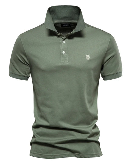 100% Cotton Men's Polo Shirt - Solid Color for Summer