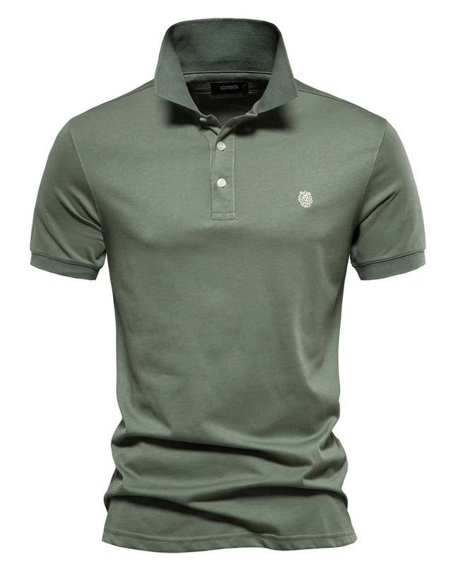 100% Cotton Men's Polo Shirt - Solid Color for Summer