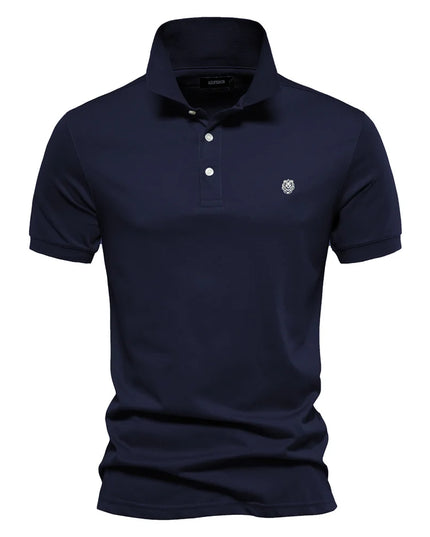 100% Cotton Men's Polo Shirt - Solid Color for Summer