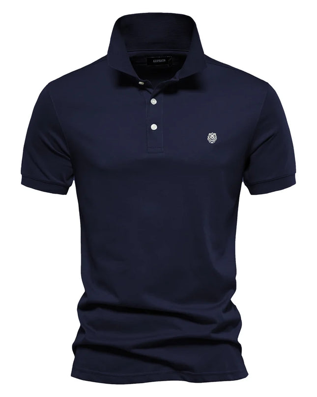 100% Cotton Men's Polo Shirt - Solid Color for Summer
