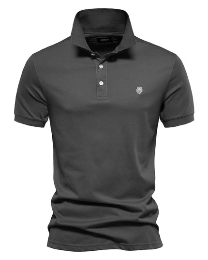 100% Cotton Men's Polo Shirt - Solid Color for Summer