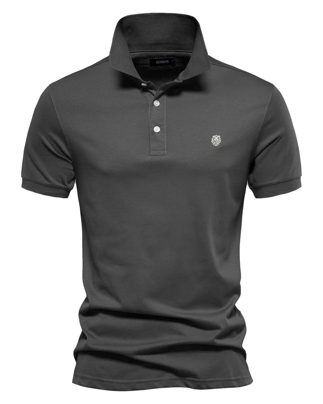 100% Cotton Men's Polo Shirt - Solid Color for Summer