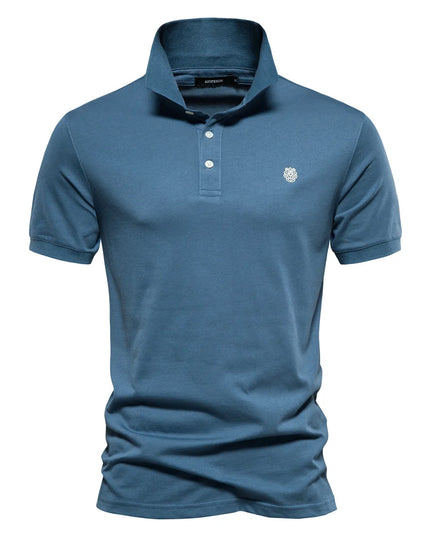 100% Cotton Men's Polo Shirt - Solid Color for Summer