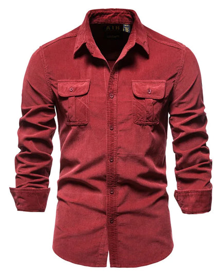 100% Cotton Men's Slim Fit Casual Shirt - Autumn Fashion