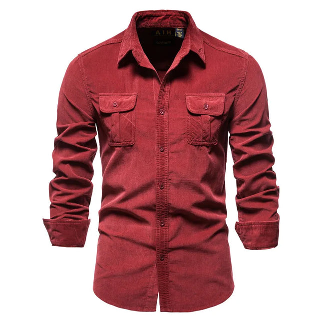 100% Cotton Men's Slim Fit Casual Shirt - Autumn Fashion