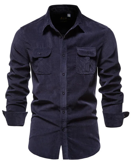 100% Cotton Men's Slim Fit Casual Shirt - Autumn Fashion