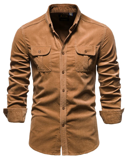100% Cotton Men's Slim Fit Casual Shirt - Autumn Fashion
