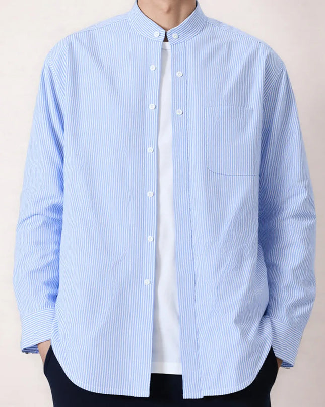 100% Cotton Oxford Mens Dress Shirt - Long Sleeve Smart Casual Fit