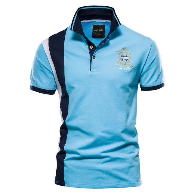 100% Cotton Polo Shirt - Short-Sleeved Badge Embroidery