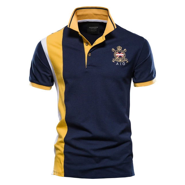 100% Cotton Polo Shirt - Short-Sleeved Badge Embroidery