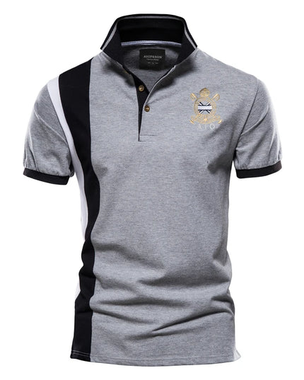 100% Cotton Polo Shirt - Short-Sleeved Badge Embroidery