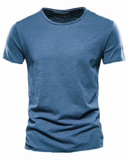 100% Cotton V-Neck T-Shirt for Men - Casual Slim Fit Tee