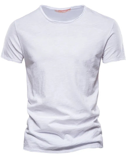 100% Cotton V-Neck T-Shirt for Men - Casual Slim Fit Tee