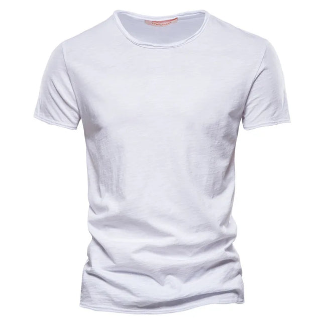 100% Cotton V-Neck T-Shirt for Men - Casual Slim Fit Tee