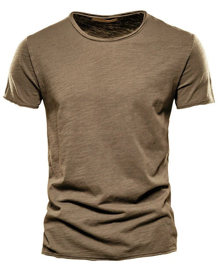 100% Cotton V-Neck T-Shirt for Men - Casual Slim Fit Tee