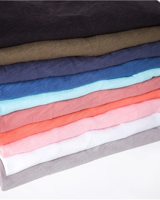 100% Cotton V-Neck T-Shirt for Men - Casual Slim Fit Tee