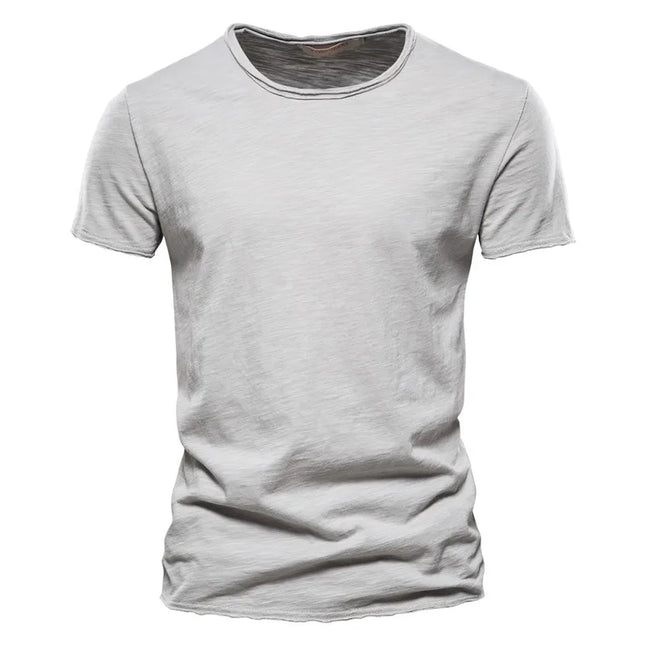 100% Cotton V-Neck T-Shirt for Men - Casual Slim Fit Tee