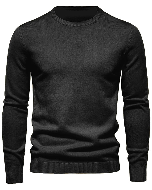 2021 Men's Casual O-Neck Pullover Sweater - Slim Fit, Warm Colors