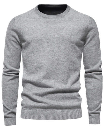 2021 Men's Casual O-Neck Pullover Sweater - Slim Fit, Warm Colors