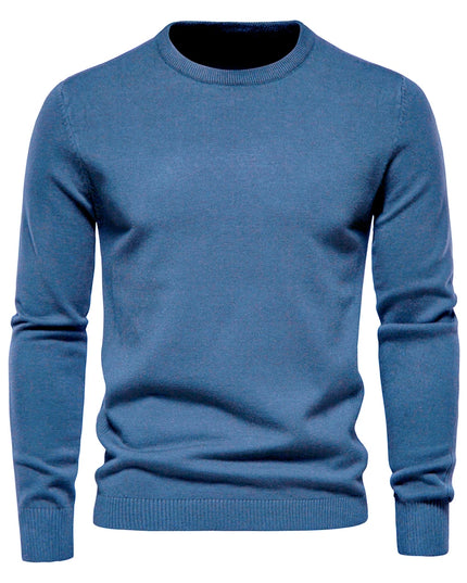 2021 Men's Casual O-Neck Pullover Sweater - Slim Fit, Warm Colors