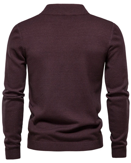 2021 Men's Casual O-Neck Pullover Sweater - Slim Fit, Warm Colors