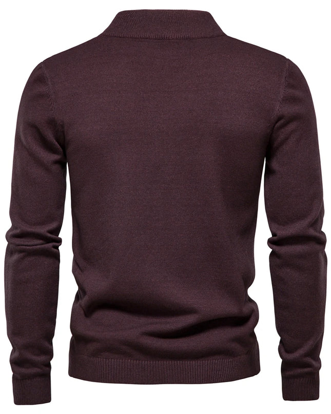 2021 Men's Casual O-Neck Pullover Sweater - Slim Fit, Warm Colors