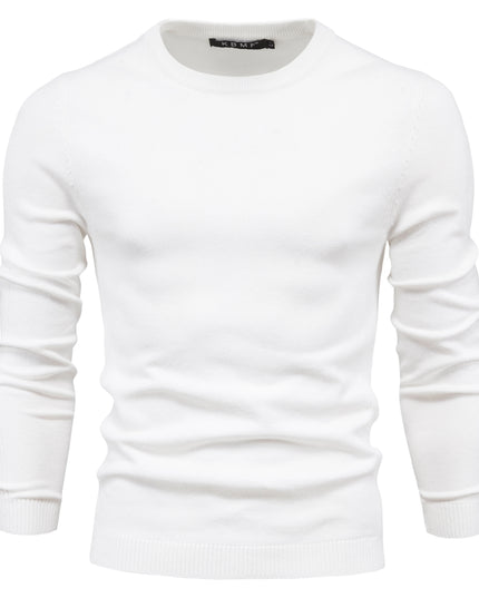 2021 Men's Casual O-Neck Pullover Sweater - Slim Fit, Warm Colors