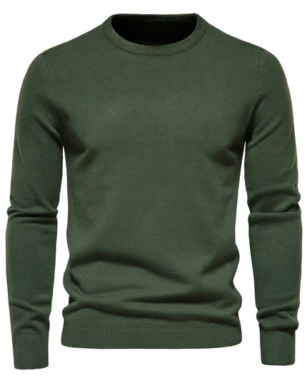 2021 Men's Casual O-Neck Pullover Sweater - Slim Fit, Warm Colors