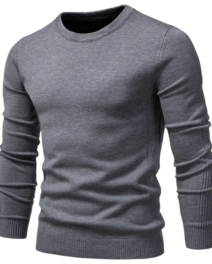 2021 Men's Casual O-Neck Pullover Sweater - Slim Fit, Warm Colors