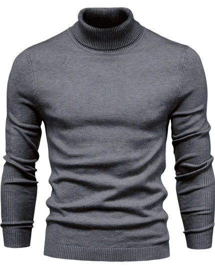 2021 Men's Casual Turtleneck Sweater - Warm Solid Color Pullover