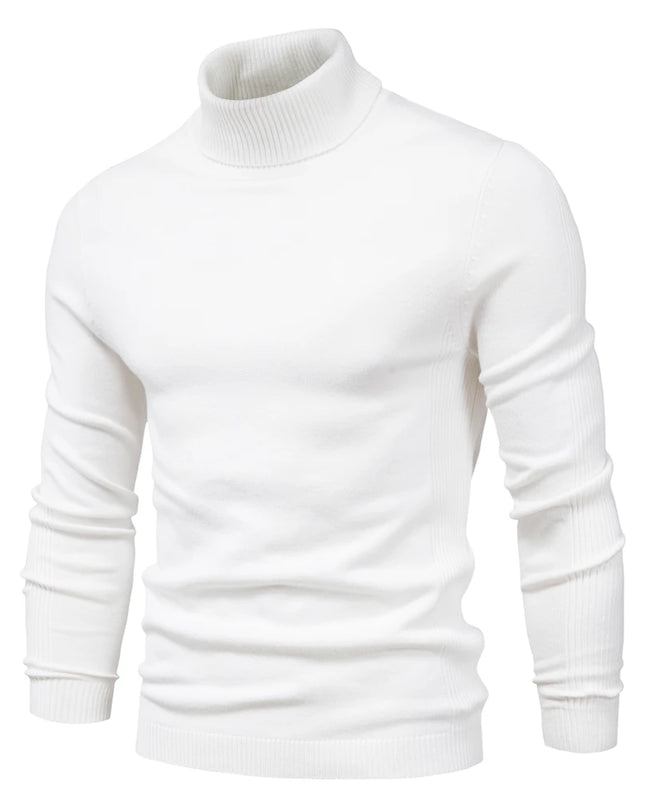 2021 Men's Casual Turtleneck Sweater - Warm Solid Color Pullover