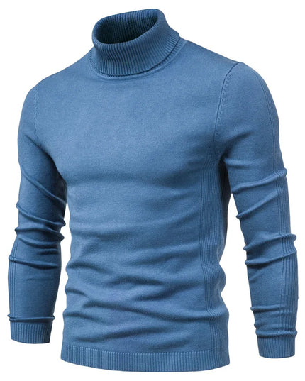 2021 Men's Casual Turtleneck Sweater - Warm Solid Color Pullover