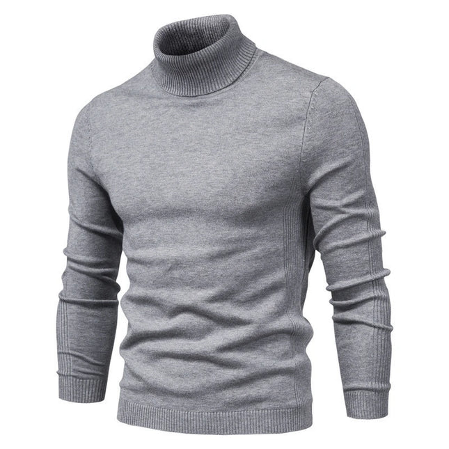2021 Men's Casual Turtleneck Sweater - Warm Solid Color Pullover