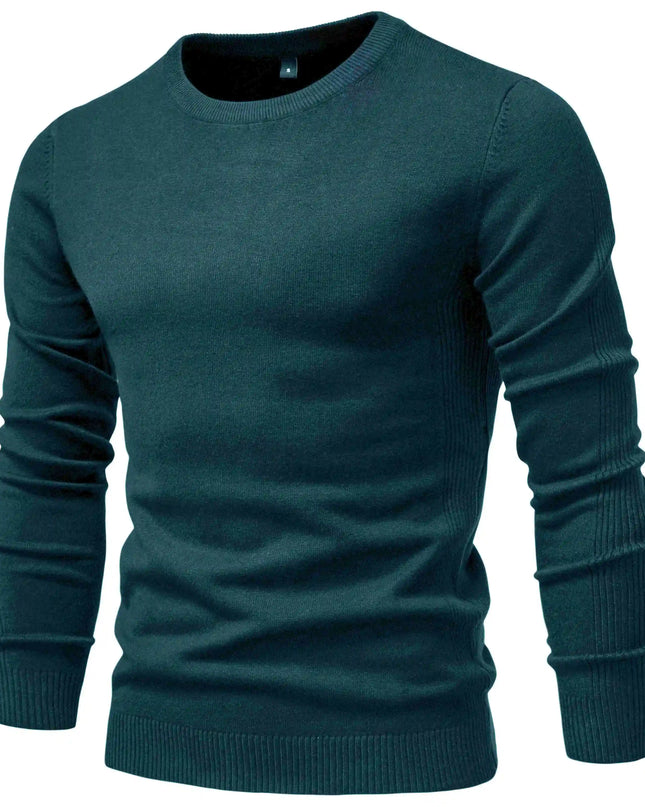 2021 Winter Thickness Pullover - Men's O-neck Slim Solid Sweater