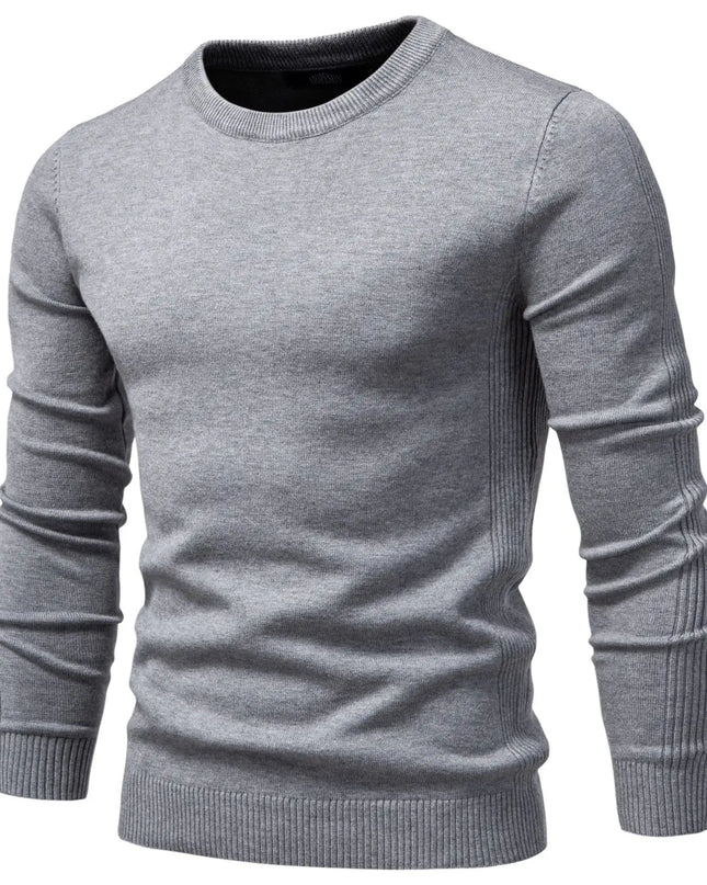 2021 Winter Thickness Pullover - Men's O-neck Slim Solid Sweater