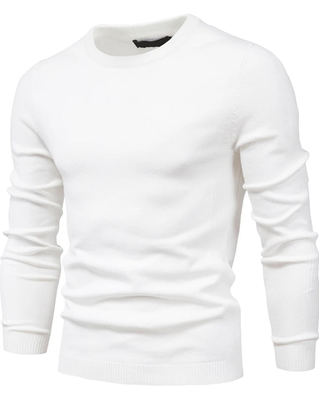 2021 Winter Thickness Pullover - Men's O-neck Slim Solid Sweater
