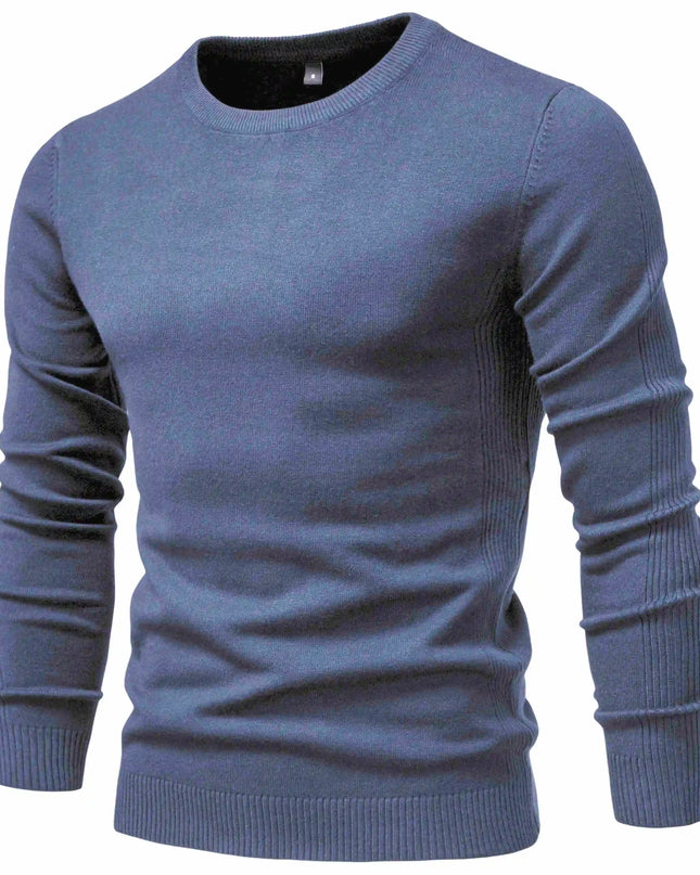 2021 Winter Thickness Pullover - Men's O-neck Slim Solid Sweater